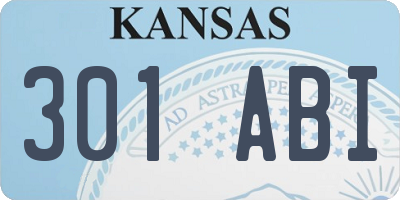 KS license plate 301ABI