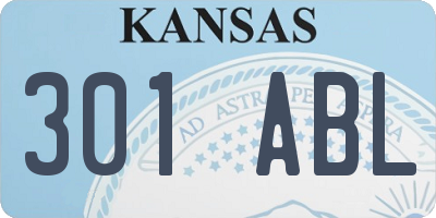 KS license plate 301ABL