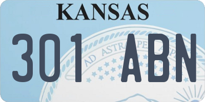 KS license plate 301ABN