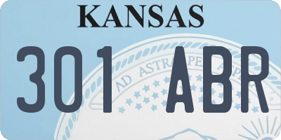 KS license plate 301ABR