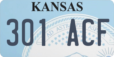 KS license plate 301ACF