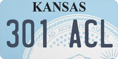 KS license plate 301ACL