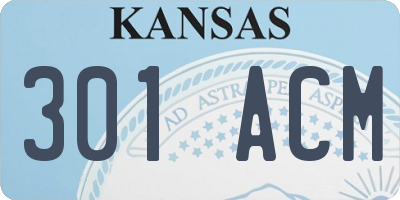 KS license plate 301ACM