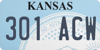 KS license plate 301ACW
