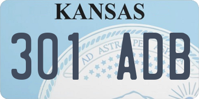 KS license plate 301ADB