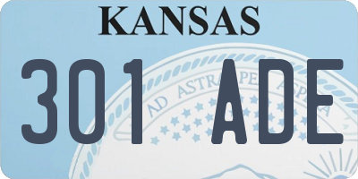 KS license plate 301ADE