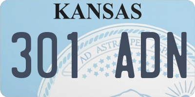 KS license plate 301ADN