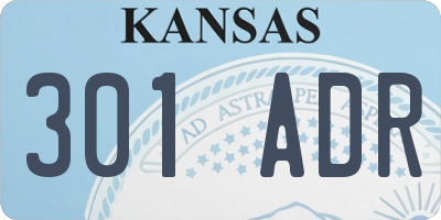 KS license plate 301ADR