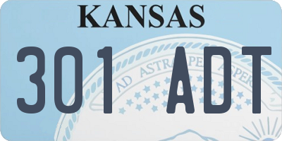 KS license plate 301ADT