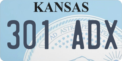 KS license plate 301ADX