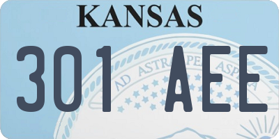 KS license plate 301AEE