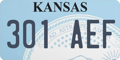 KS license plate 301AEF