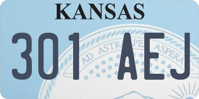 KS license plate 301AEJ
