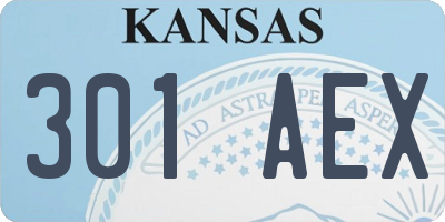KS license plate 301AEX
