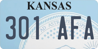 KS license plate 301AFA