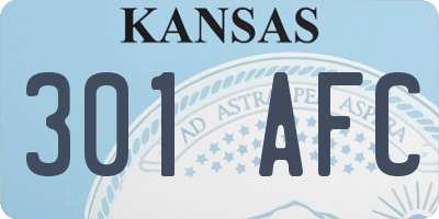KS license plate 301AFC