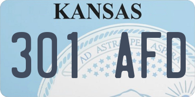 KS license plate 301AFD