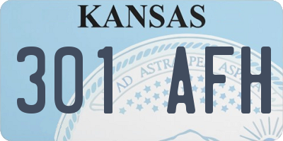 KS license plate 301AFH