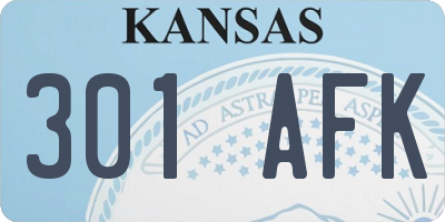 KS license plate 301AFK