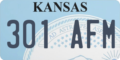 KS license plate 301AFM