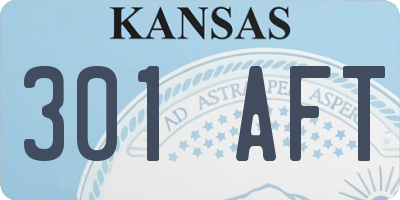 KS license plate 301AFT