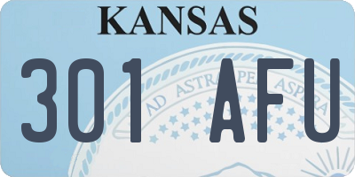 KS license plate 301AFU