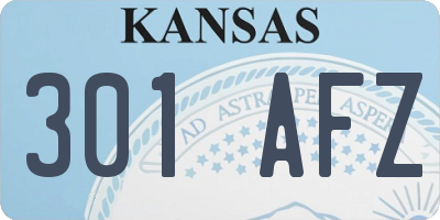KS license plate 301AFZ
