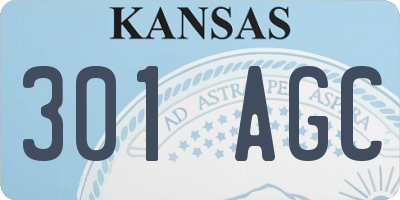 KS license plate 301AGC