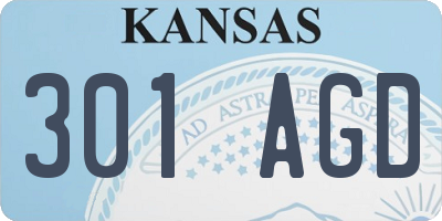 KS license plate 301AGD