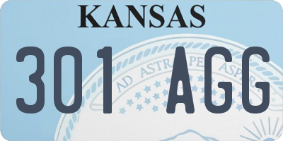 KS license plate 301AGG