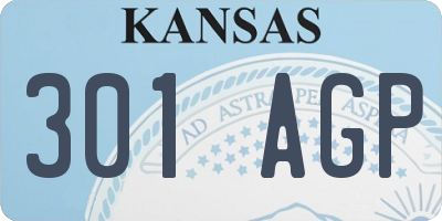 KS license plate 301AGP