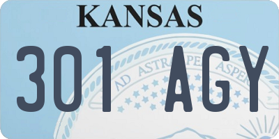 KS license plate 301AGY