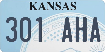 KS license plate 301AHA