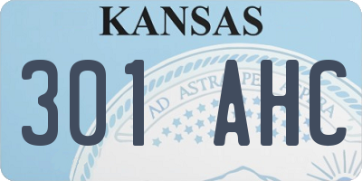 KS license plate 301AHC