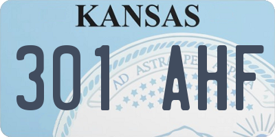 KS license plate 301AHF