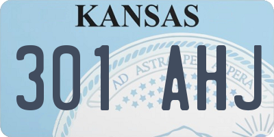 KS license plate 301AHJ