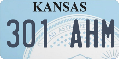 KS license plate 301AHM