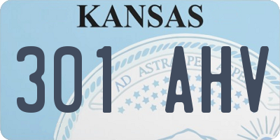 KS license plate 301AHV