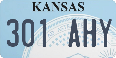 KS license plate 301AHY