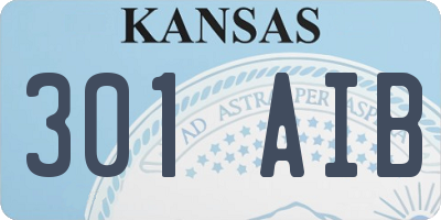 KS license plate 301AIB