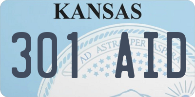 KS license plate 301AID