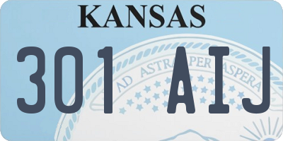 KS license plate 301AIJ
