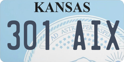 KS license plate 301AIX