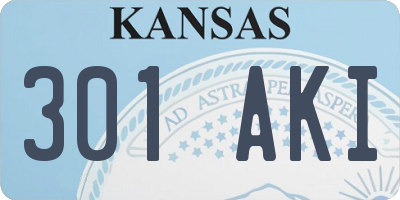 KS license plate 301AKI