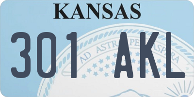 KS license plate 301AKL