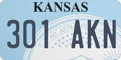 KS license plate 301AKN