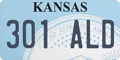 KS license plate 301ALD