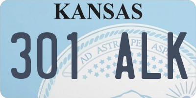 KS license plate 301ALK