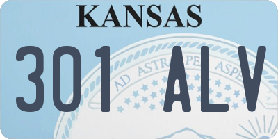 KS license plate 301ALV