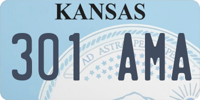 KS license plate 301AMA